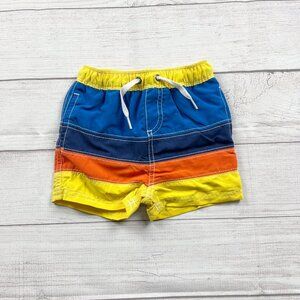 Hanna Andersson Toddler Boy Swim Trunks Colorblock Board Shorts NEW 18-24 Months